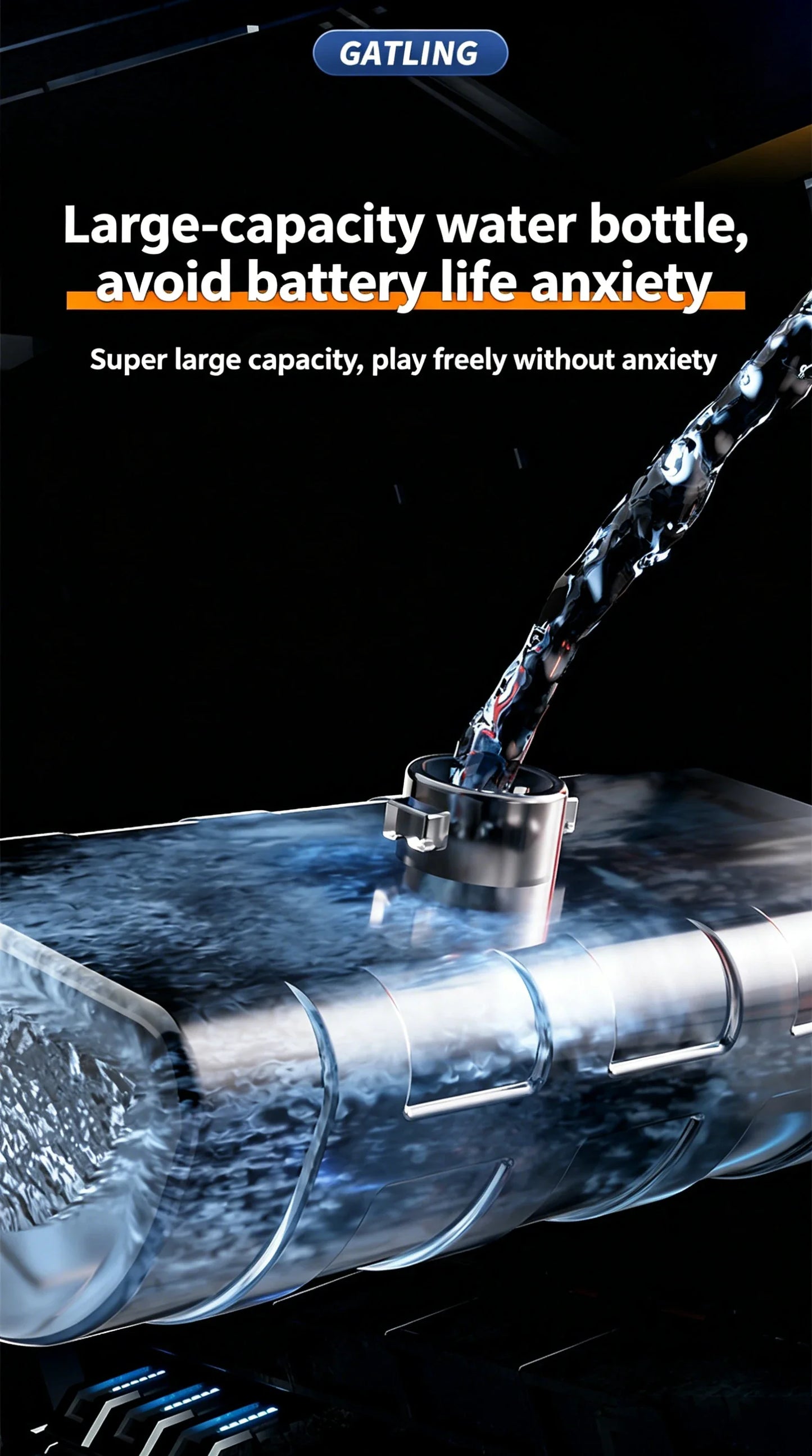 Titan Vulcan™ – Mitrailleuse à Eau Électrique Rechargeable XXL