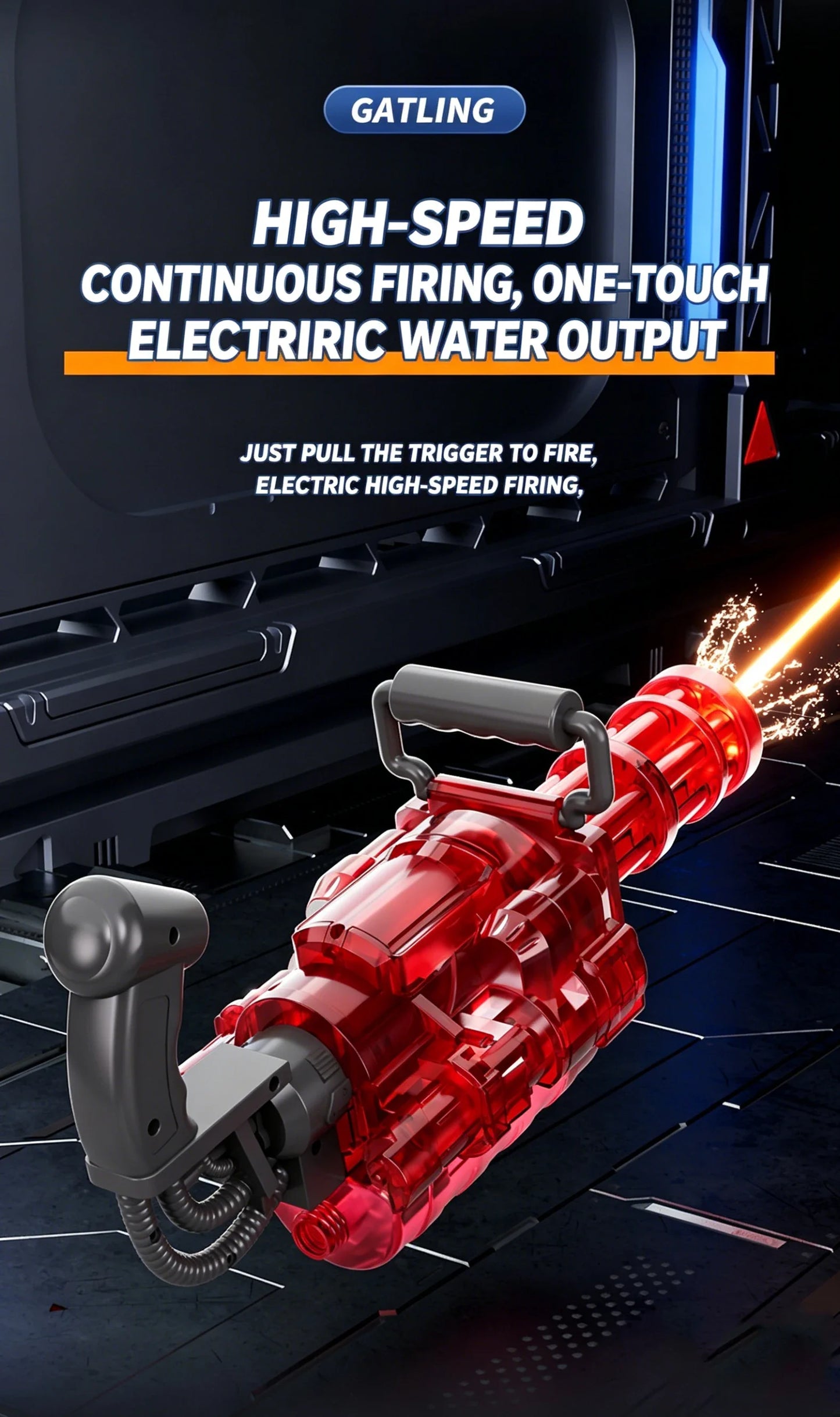 Titan Vulcan™ – Mitrailleuse à Eau Électrique Rechargeable XXL