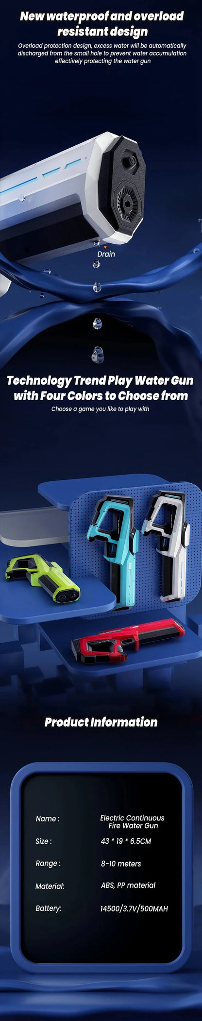 AquaStorm Pro™ | Pistolet à Eau Électrique Haute Pression